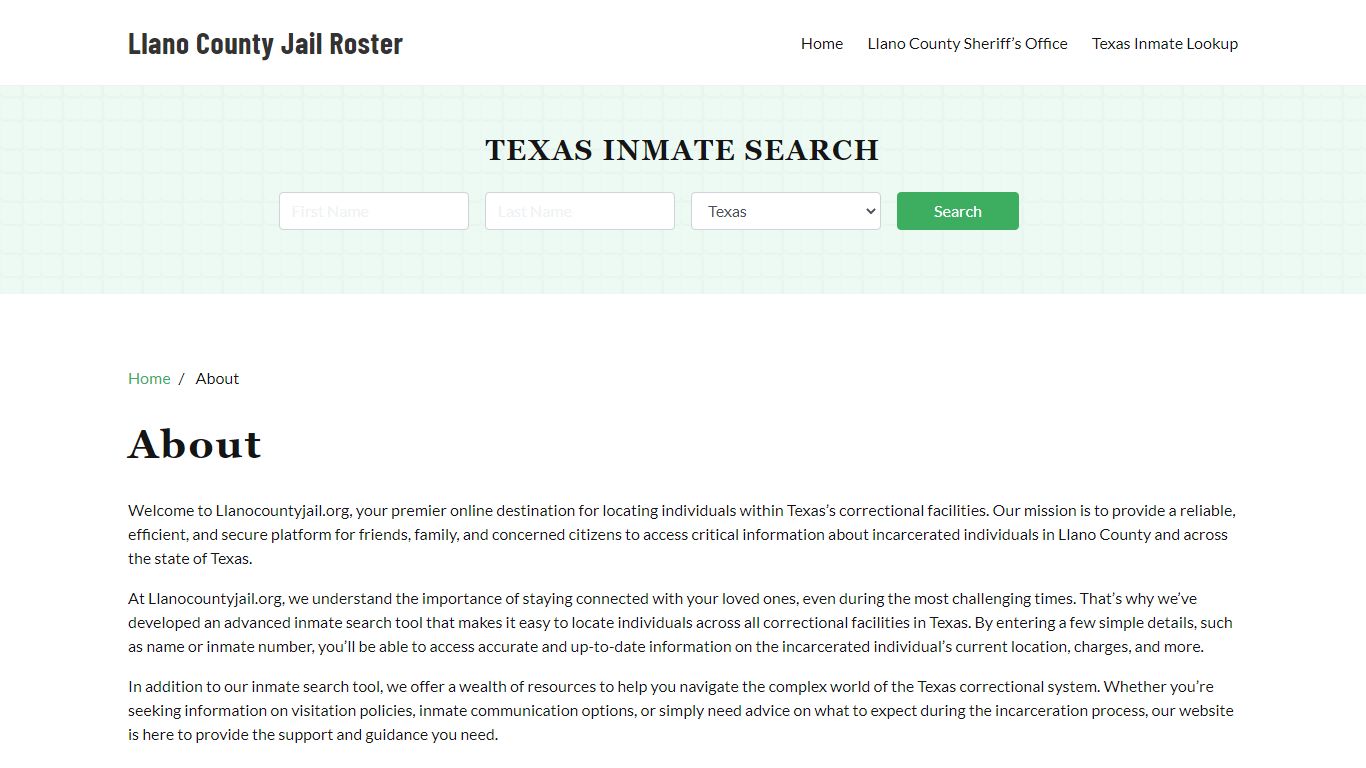 About - llanocountyjail.org
